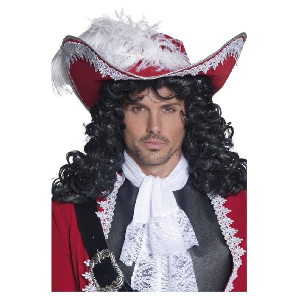 Smiffys Mens Authentic Pirate Costume Hat / Red